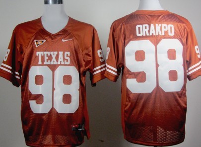 Texas Longhorns #98 Brian Orakpo Orange Jerseys
