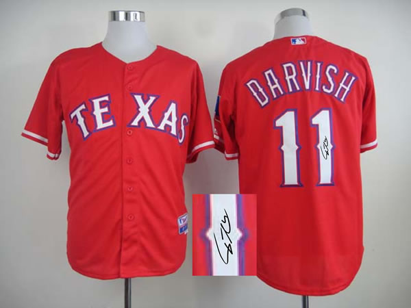 Texas Rangers #11 Yu Darvish Red Signature Edition Jerseys