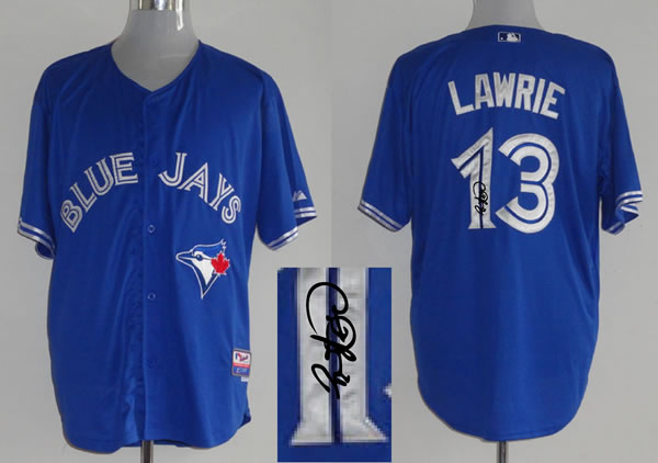 Toronto Blue Jays #13 Brett Lawrie Blue Signature Edition Jerseys