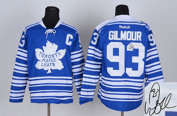 Toronto Maple Leafs #93 Doug Gilmour 2014 Winter Classic Blue Signature Edition Jerseys