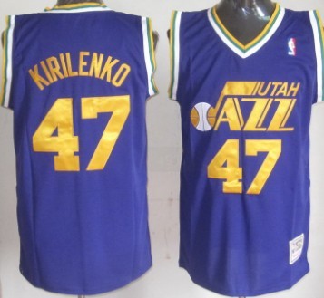 Utah Jazz #47 Andrei Kirilenko Purple Throwback Authentic Jerseys