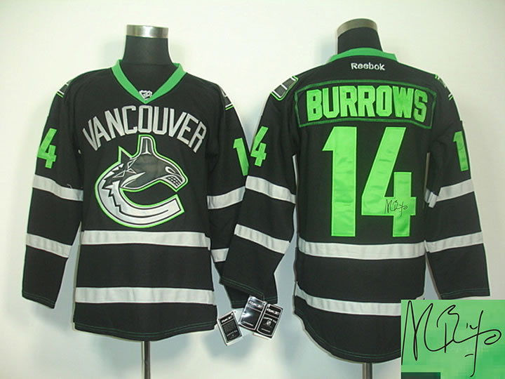 Vancouver Canucks #14 Alexandre Burrows Black Ice Signature Edition Jerseys