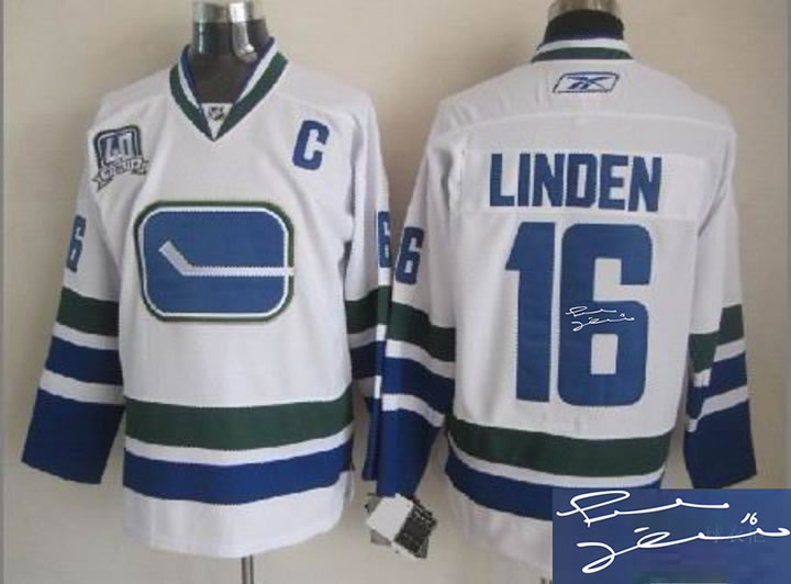 Vancouver Canucks #16 Linden White Third Signature Edition Jerseys