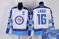 Winnipeg Jets #16 Andrew Ladd White Signature Edition Jerseys