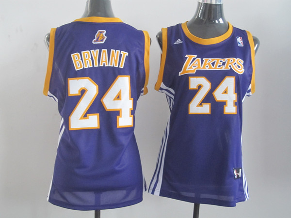Womens Los Angeles Lakers #24 Kobe Bryant Purple Swingman Jerseys