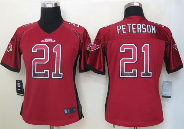 Womens Nike Arizona Cardinals #21 Peterson 2013 Drift Fashion Red Elite Jerseys