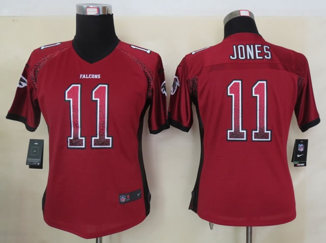 Womens Nike Atlanta Falcons #11 Jones 2013 Drift Fashion Red Elite Jerseys