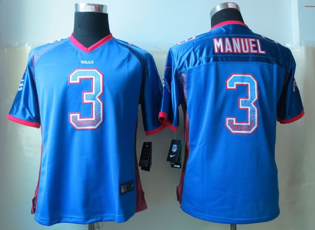 Womens Nike Buffalo Bills #3 Manuel 2013 Drift Fashion Blue Elite Jerseys