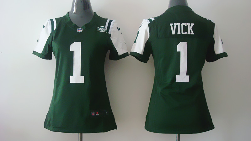 Womens Nike New York Jets #1 Vick Green Game Jerseys