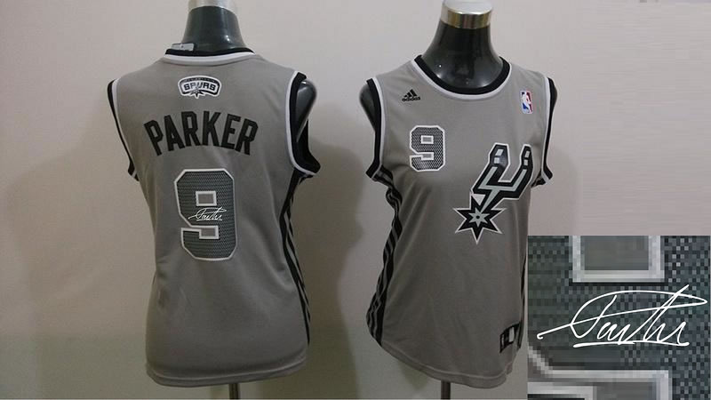 Womens San Antonio Spurs #9 Tony Parker Gray Signature Edition Jerseys