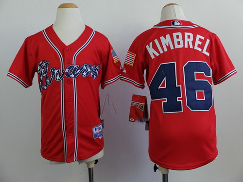 Youth Atlanta Braves #46 Craig Kimbrel 2014 Red Jerseys
