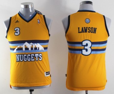 Youth Denver Nuggets #3 Ty Lawson Yellow Jerseys
