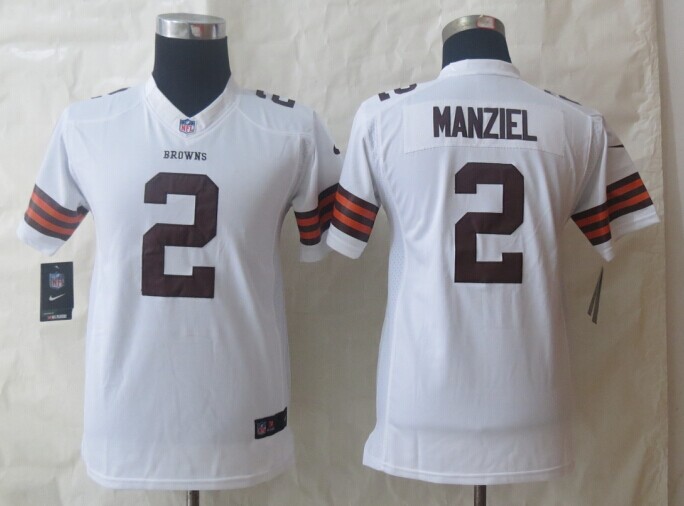 Youth Limited Nike Cleveland Browns #2 Manziel White Jerseys
