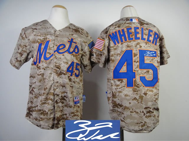 Youth New York Mets #45 Zack Wheeler 2014 Camo Signature Edition Jerseys