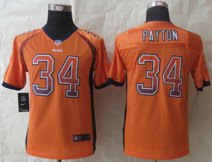 Youth Nike Chicago Bears #34 Payton Drift Fashion Orange Elite Jerseys