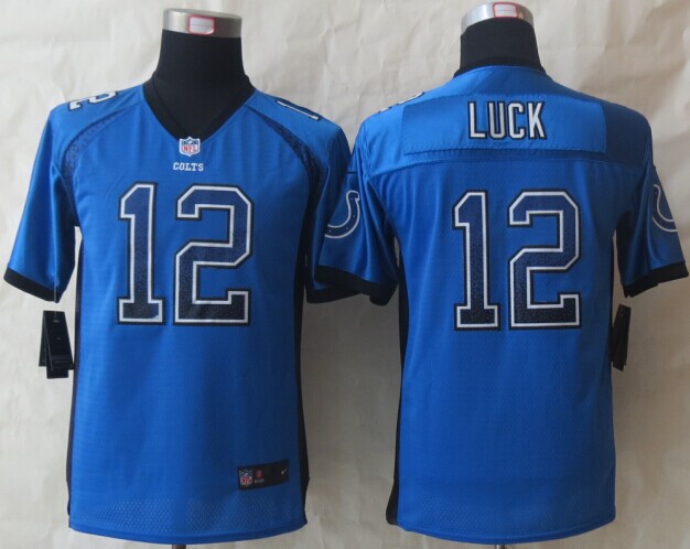 Youth Nike Indianapolis Colts #12 Luck Drift Fashion Blue Elite Jerseys