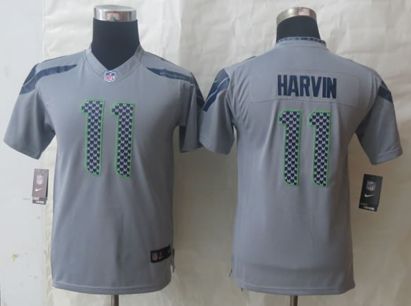 Youth Nike Limited Seattle Seahawks #11 Harvin Gray Jerseys