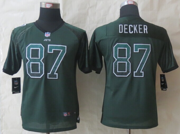 Youth Nike New York Jets #87 Decker Drift Fashion Green Elite Jerseys