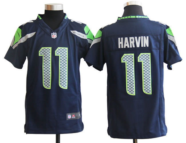 Youth Nike Seattle Seahawks #11 Percy Harvin Navy Blue Game Jerseys
