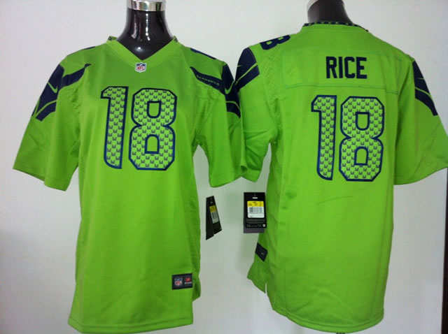 Youth Nike Seattle Seahawks #18 Sidney Rice Green Game Jerseys