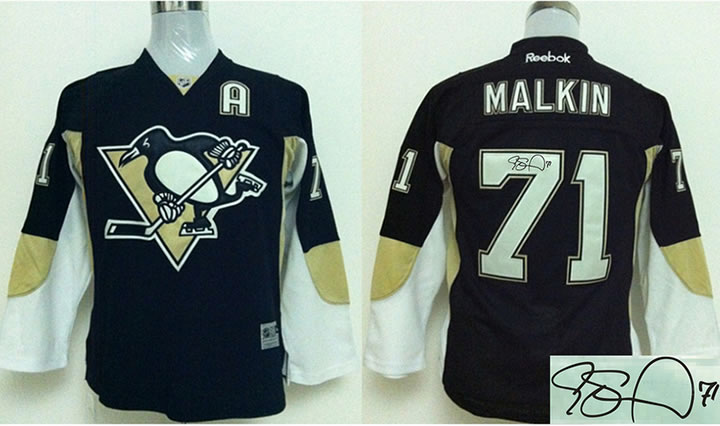 Youth Pittsburgh Penguins #71 Malki Black Signature Edition Jerseys