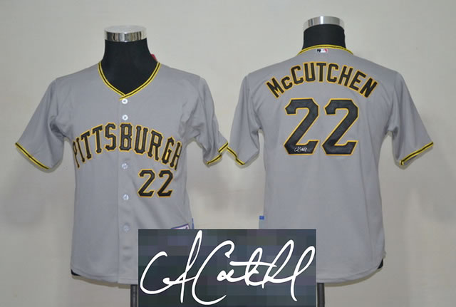 Youth Pittsburgh Pirates #22 Andrew McCutchen Gray Signature Edition Jerseys