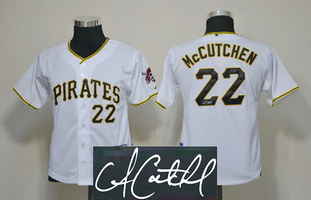 Youth Pittsburgh Pirates #22 Andrew McCutchen White Signature Edition Jerseys