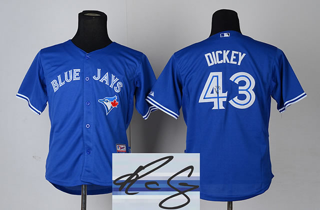 Youth Toronto Blue Jays #43 R.A. Dickey Blue Signature Edition Jerseys