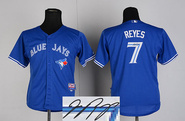 Youth Toronto Blue Jays #7 Jose Reyes Blue Signature Edition Jerseys