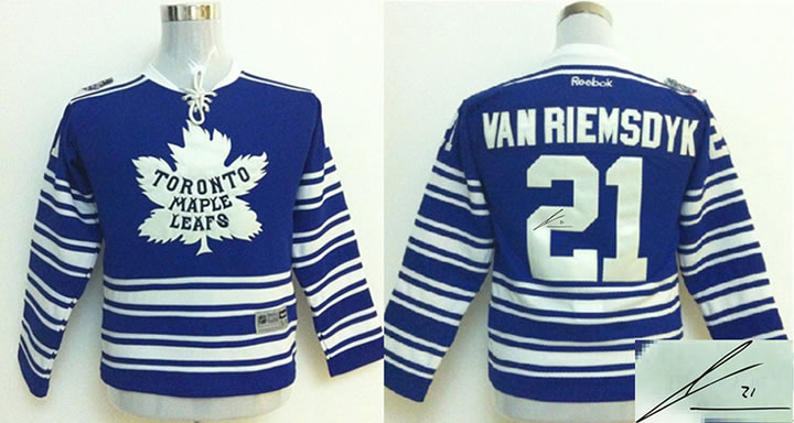 Youth Toronto Maple Leafs #21 James van Riemsdyk 2014 Winter Classic Blue Signature Edition Jerseys