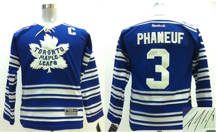 Youth Toronto Maple Leafs #3 Dion Phaneuf 2014 Winter Classic Blue Signature Edition Jerseys