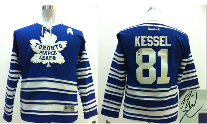 Youth Toronto Maple Leafs #81 Phil Kessel 2014 Winter Classic Blue Signature Edition Jerseys