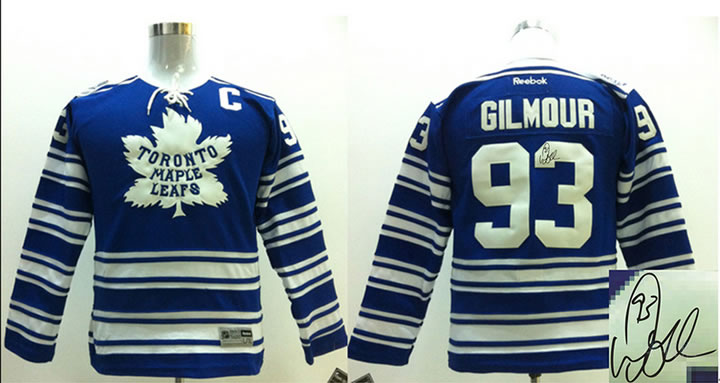 Youth Toronto Maple Leafs #93 Doug Gilmour 2014 Winter Classic Blue Signature Edition Jerseys