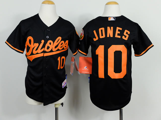 Youth Baltimore Orioles #10 Adam Jones Black Jerseys