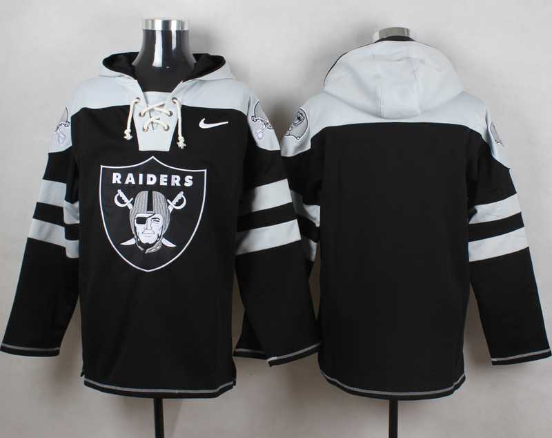 Men Nike Oakland Raiders Customized Black Stitched Hoodie