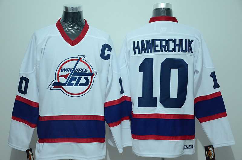 Winnipeg Jets #10 Hawerchuk White CCM Throwback Jerseys