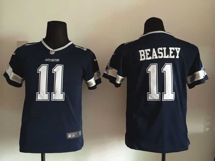Youth Nike Dallas Cowboys #11 Beasley Dark Blue Game Jerseys