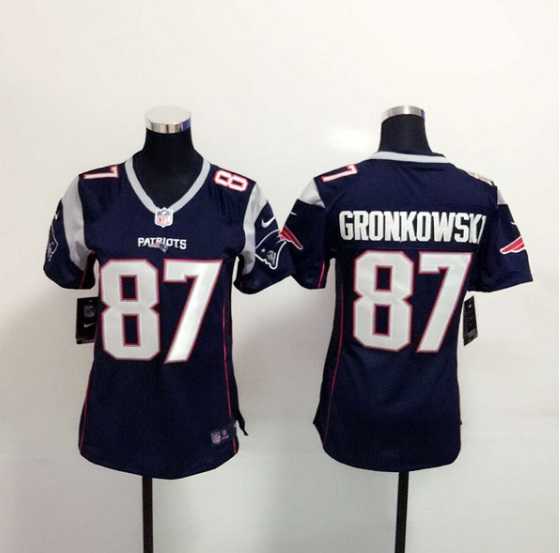 Womens Nike New England Patriots #87 Rob Gronkowski 2015 Navy Blue Game Jerseys