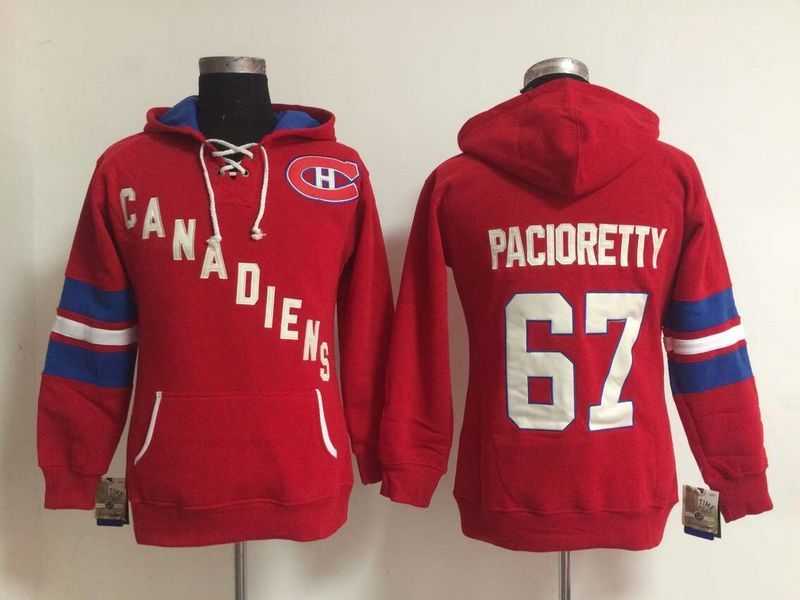 Womens Montreal Canadiens #67 Max Pacioretty Red Stitched Hoodie