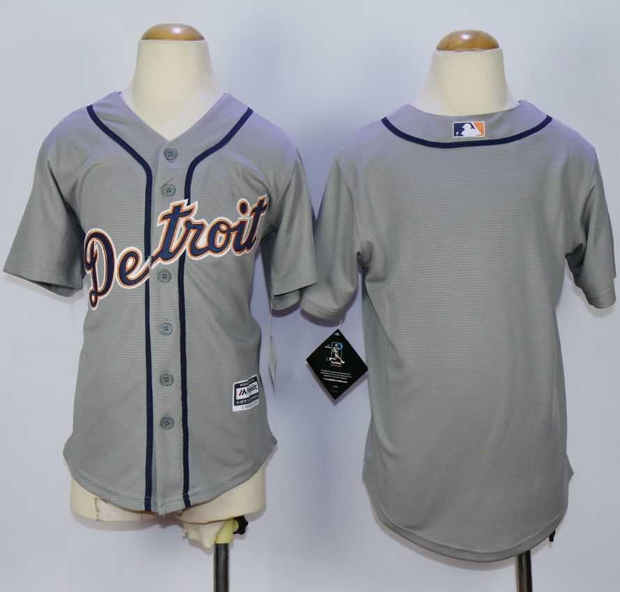 Youth Detroit Tigers Blank Gray Cool Base Stitched MLB Jerseys