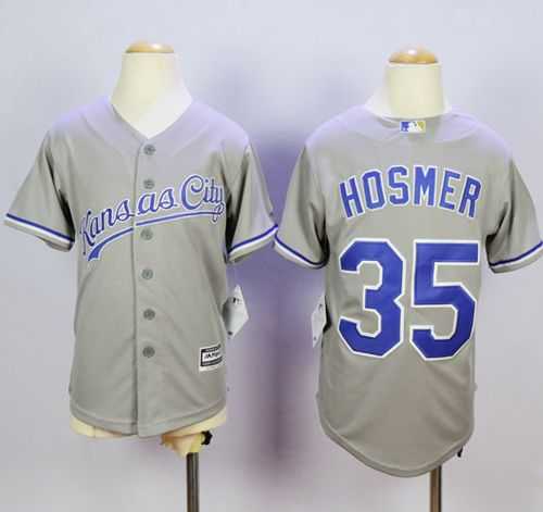 Youth Kansas City Royals #35 Eric Hosmer Gray Cool Base Stitched MLB Jerseys