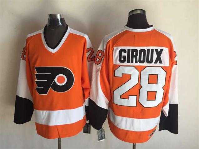 Philadelphia Flyers #28 Claude Giroux Orange CCM Throwback Stitched Jerseys