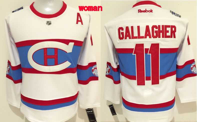 Womens Montreal Canadiens #11 Brendan Gallagher White 2016 Winter Classic Jerseys