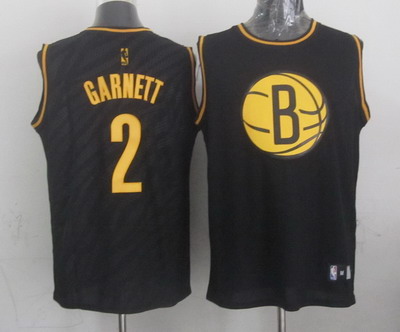 Brooklyn Nets #2 Kevin Garnett Revolution 30 Swingman 2014 Black With Golden Jerseys