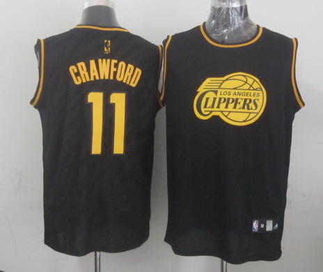 Los Angeles Clippers #11 Jamal Crawford Black With Golden Swingman Jerseys