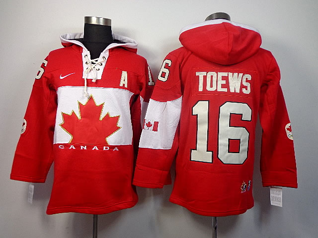 2014 Winter Olympics Canada Chicago Blackhawks #16 Janathan Toews Red Hoodie