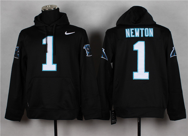 Nike Carolina Panthers #1 Cam Newton 2014 Pullover Hoodie Black