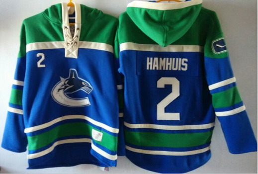 Vancouver Canucks #2 Dan Hamhuis Blue Hoody