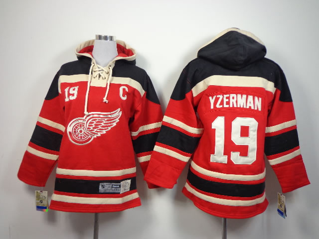 Youth Detroit Red Wings #19 Steve Yzerman Red Hoodie