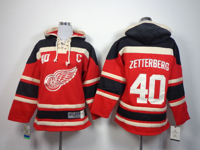 Youth Detroit Red Wings #40 Henrik Zetterberg Red Hoodie